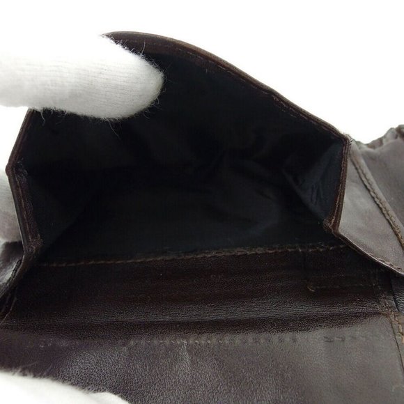 Authentic FENDI Two-folded wallet Zucca beige canvas ~ leather Auth used - Picture 7 of 9